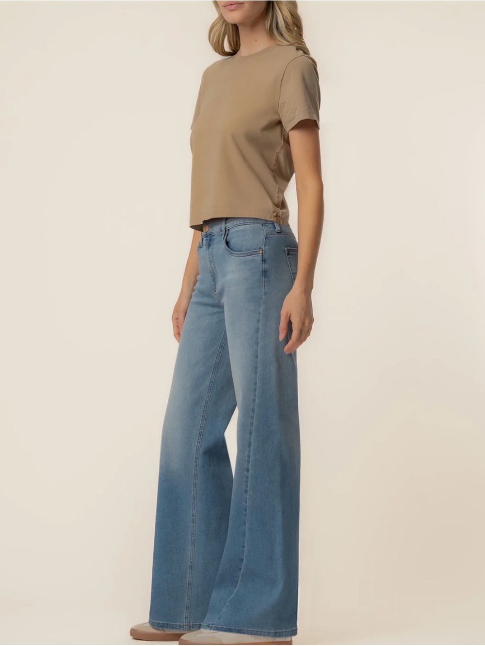 Kut from the Kloth The Jean High-Rise Wide Leg Jeans in Loveliness Wash